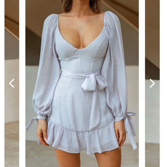 SAINTS+SECRETS MACEY DRESS STEEL BLUE - Picture 8 of 12